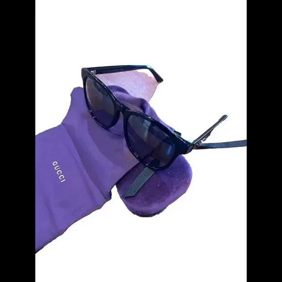 GUCCI GG0232SK 002 Black Grey/Square Mirrored lens Sunglasses New $495msrp - Picture 5 of 9